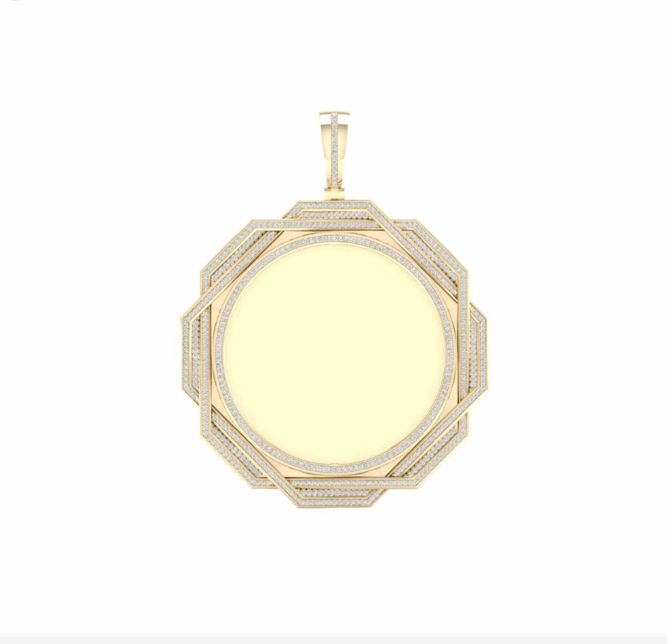 10K Gold Diamond Custom Memory Charm Pendant 1.50CT