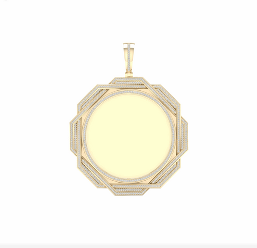10K Gold Diamond Custom Memory Charm Pendant 1.50CT