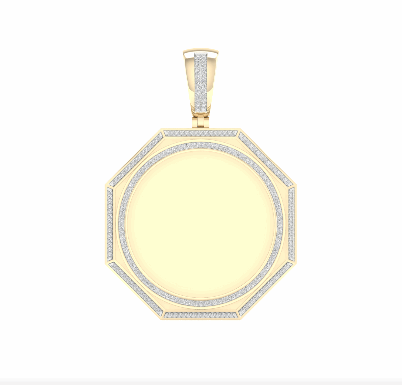 10K Gold Diamond Custom Memory Charm Pendant 0.75CT