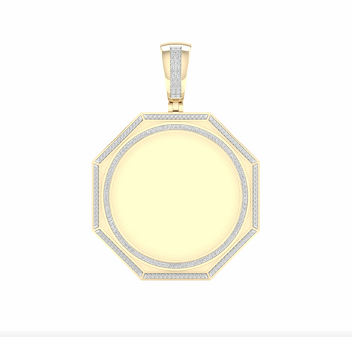 10K Gold Diamond Custom Memory Charm Pendant 0.75CT