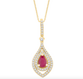 14K Gold Diamond Pendant with Chain 0.30CTW
