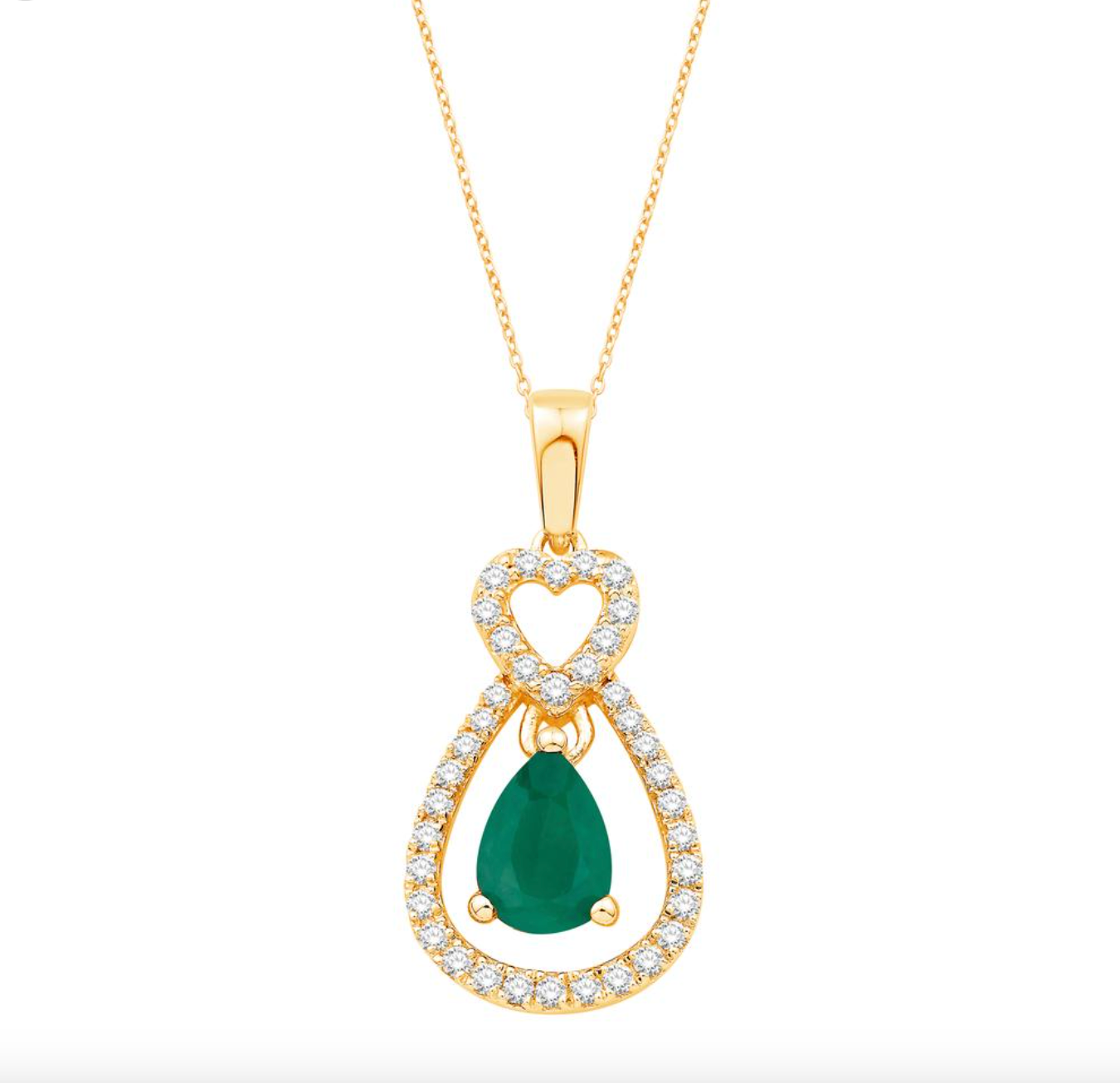 14K Gold Diamond Pendant with Chain 0.21CTW