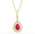 14K Gold Diamond Pendant with Chain 1.15CTW
