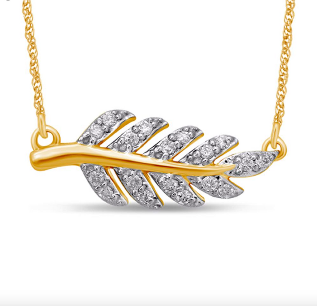 14K Gold Diamond Pendant with Chain 0.10CTW