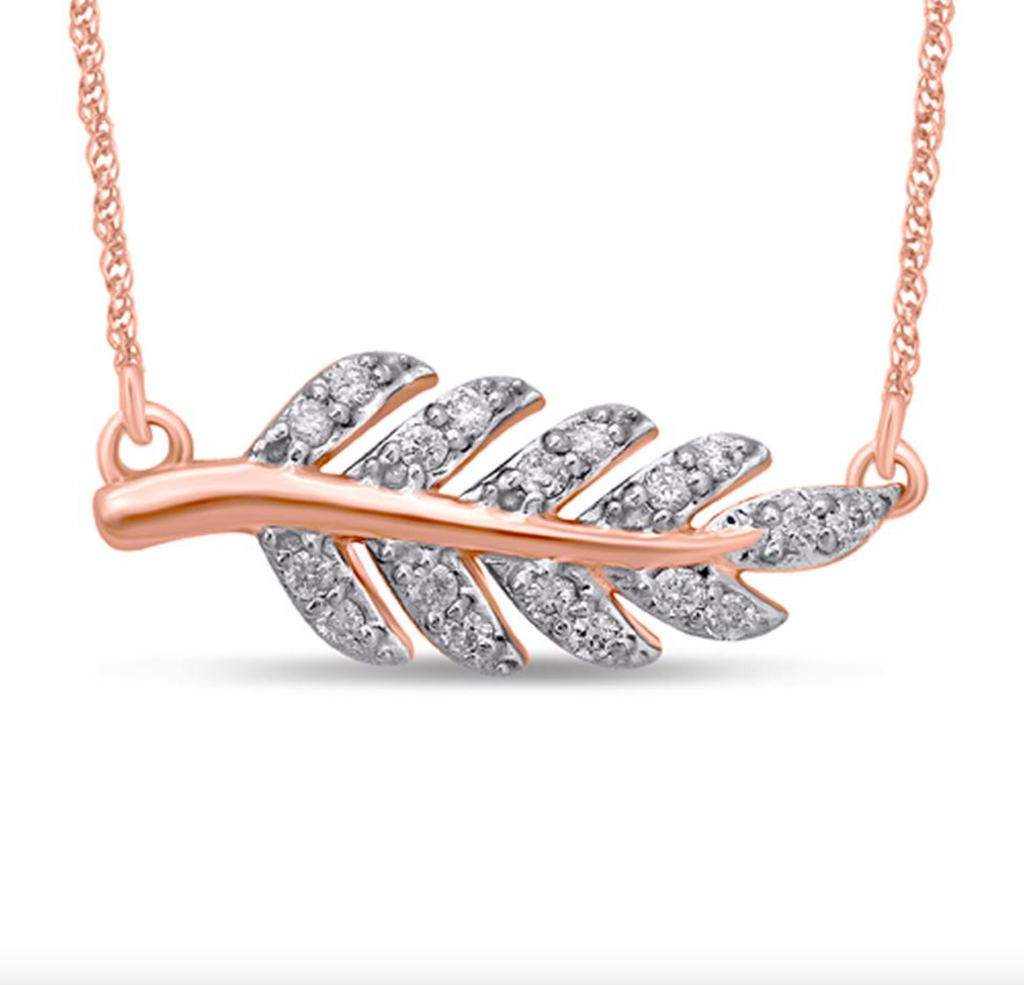14K Gold Diamond Pendant with Chain 0.10CTW