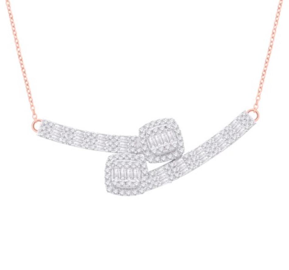 14K Gold Diamond Pendant with Chain 0.82CTW
