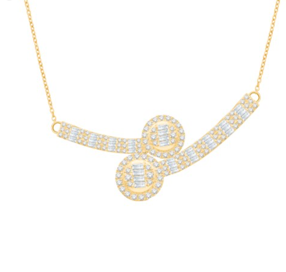 10K Gold Diamond Pendant with Chain 0.87CTW