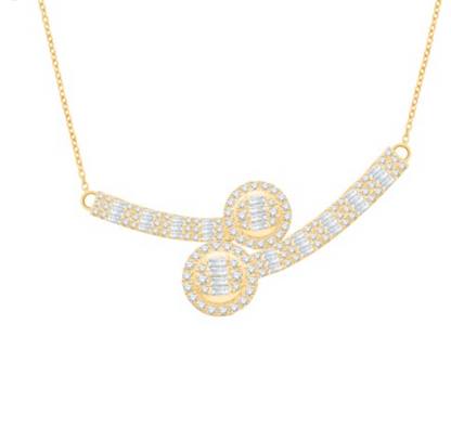 10K Gold Diamond Pendant with Chain 0.87CTW