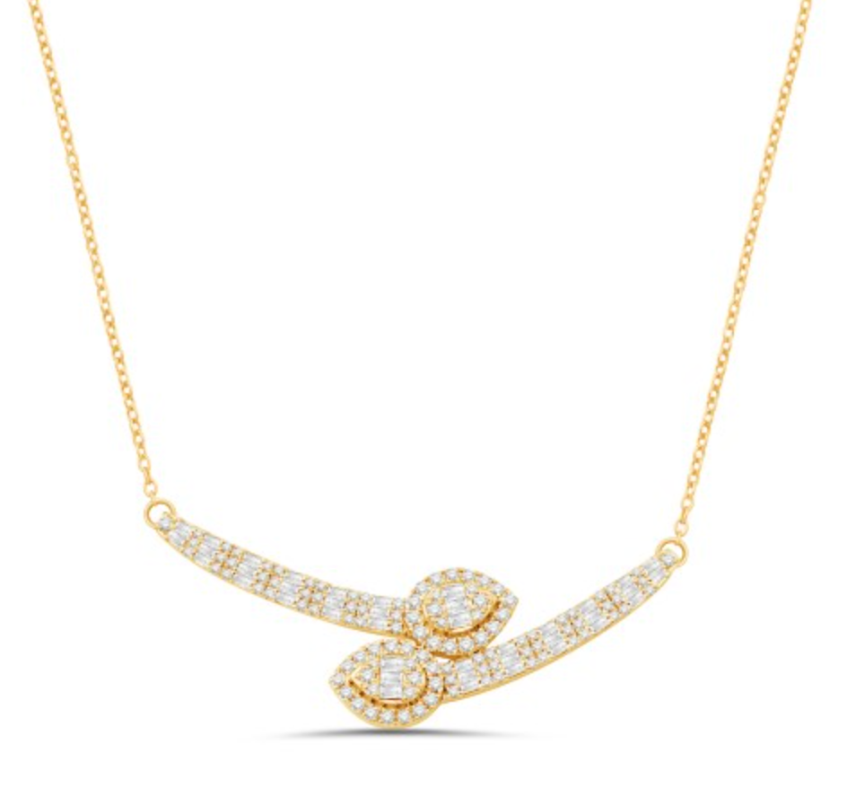 10K Gold Diamond Pendant with Chain 0.86CTW