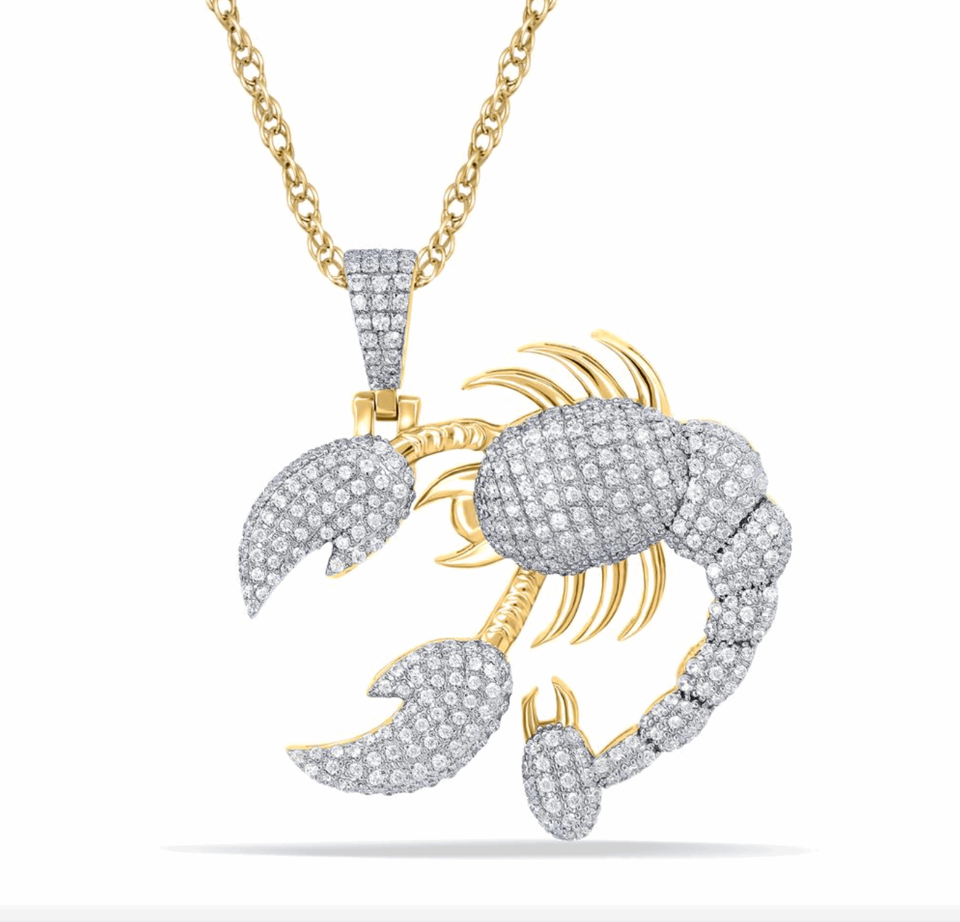 10K Gold Diamond Crab Pendant 0.85CT