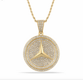10K Gold Diamond Mercedes Logo Pendant 1.18CT