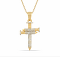 10K Gold Diamond Cross Pendant 0.55CT