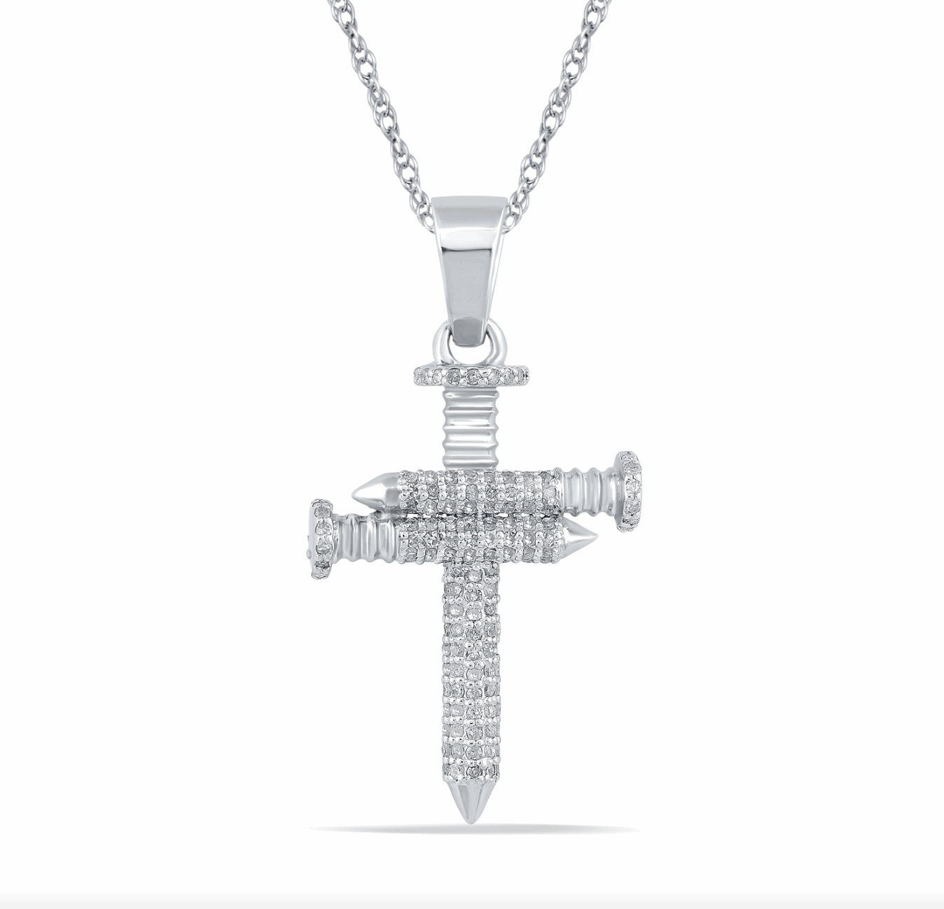 10K Gold Diamond Cross Pendant 0.55CT