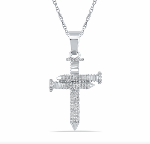 10K Gold Diamond Cross Pendant 0.55CT