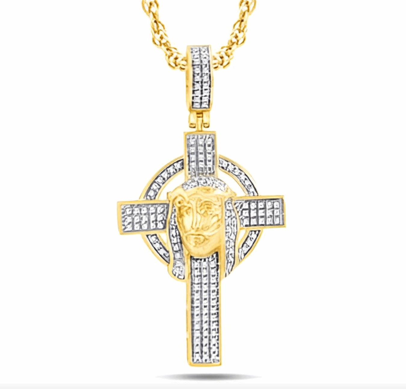 10K Gold Diamond Cross Pendant 0.33CT