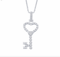 10K Gold Diamond Key Pendant 0.50CT
