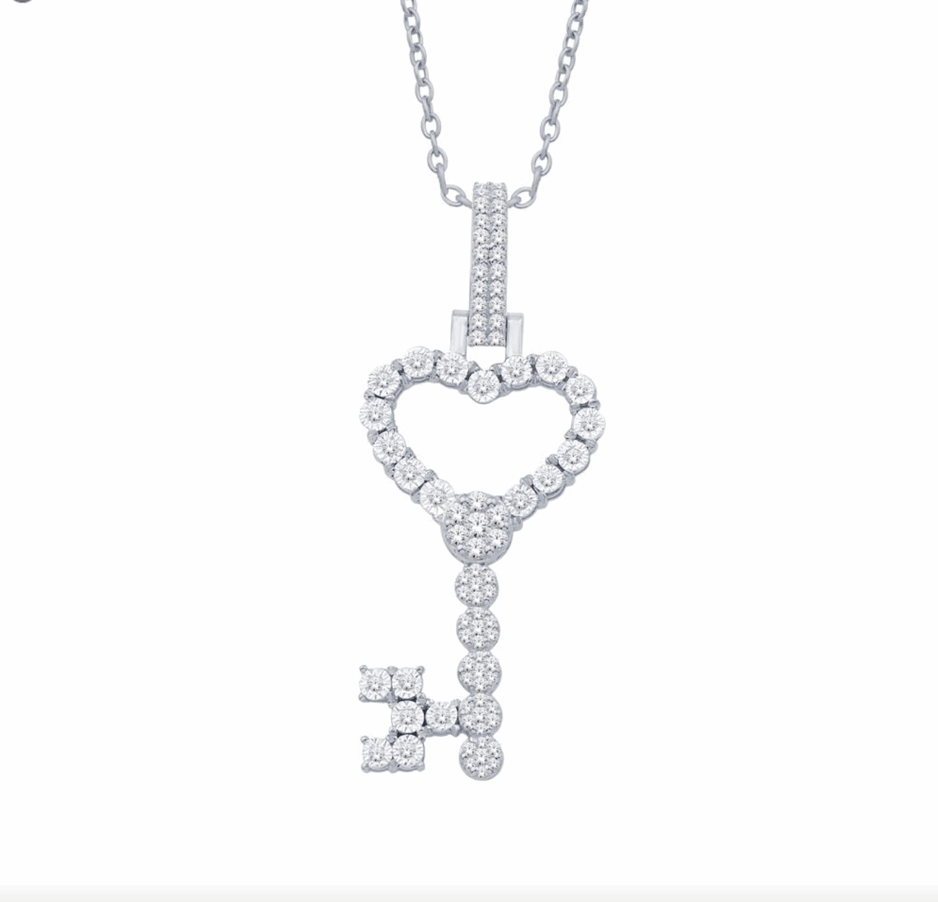 10K Gold Diamond Key Pendant 0.50CT
