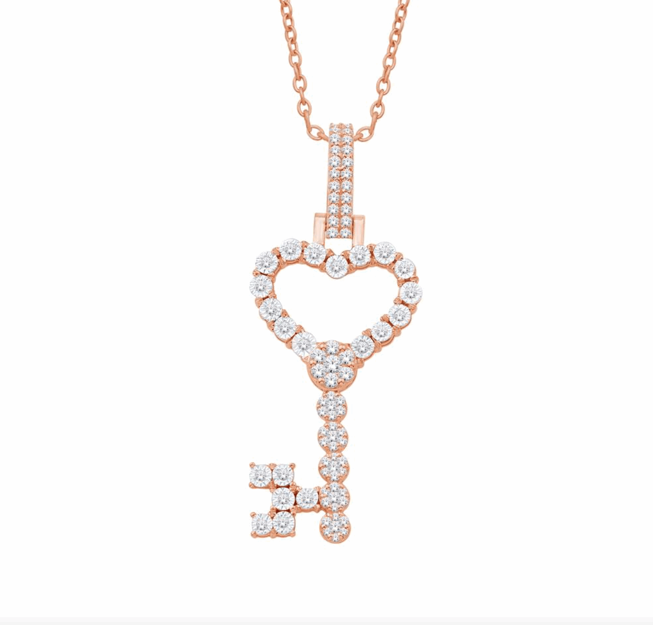 10K Gold Diamond Key Pendant 0.50CT
