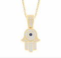 10K Gold Diamond Hamsa Pendant 1.00CT