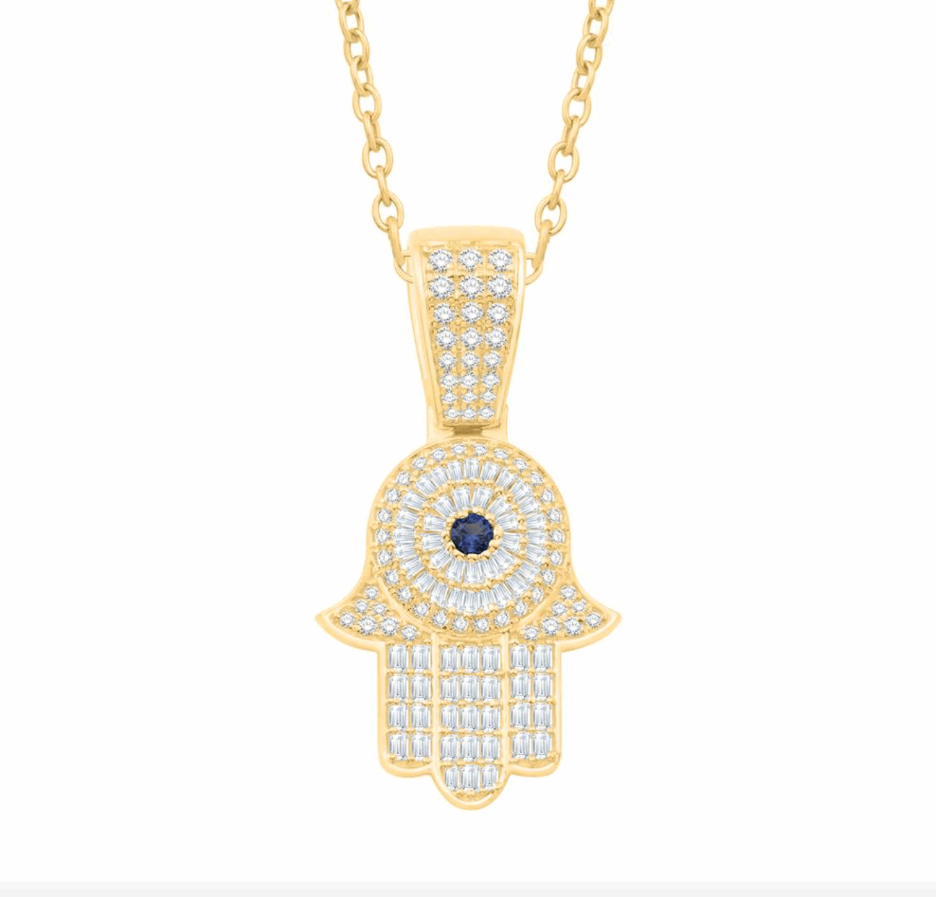 10K Gold Diamond Hamsa Pendant 1.00CT