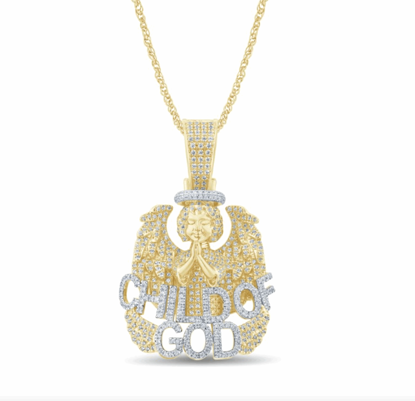 10K Gold Diamond Pendant 0.90CT