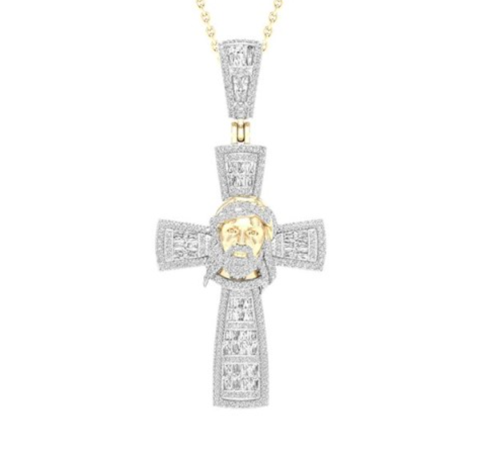 10K Gold Diamond Pendant 1.18CT