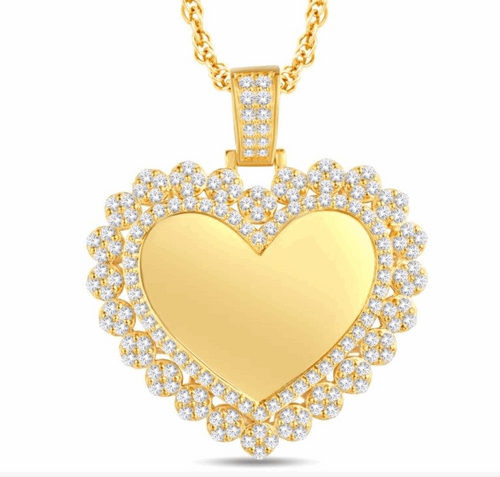 10K Gold Diamond Custom Memory Pendant 3.25CT