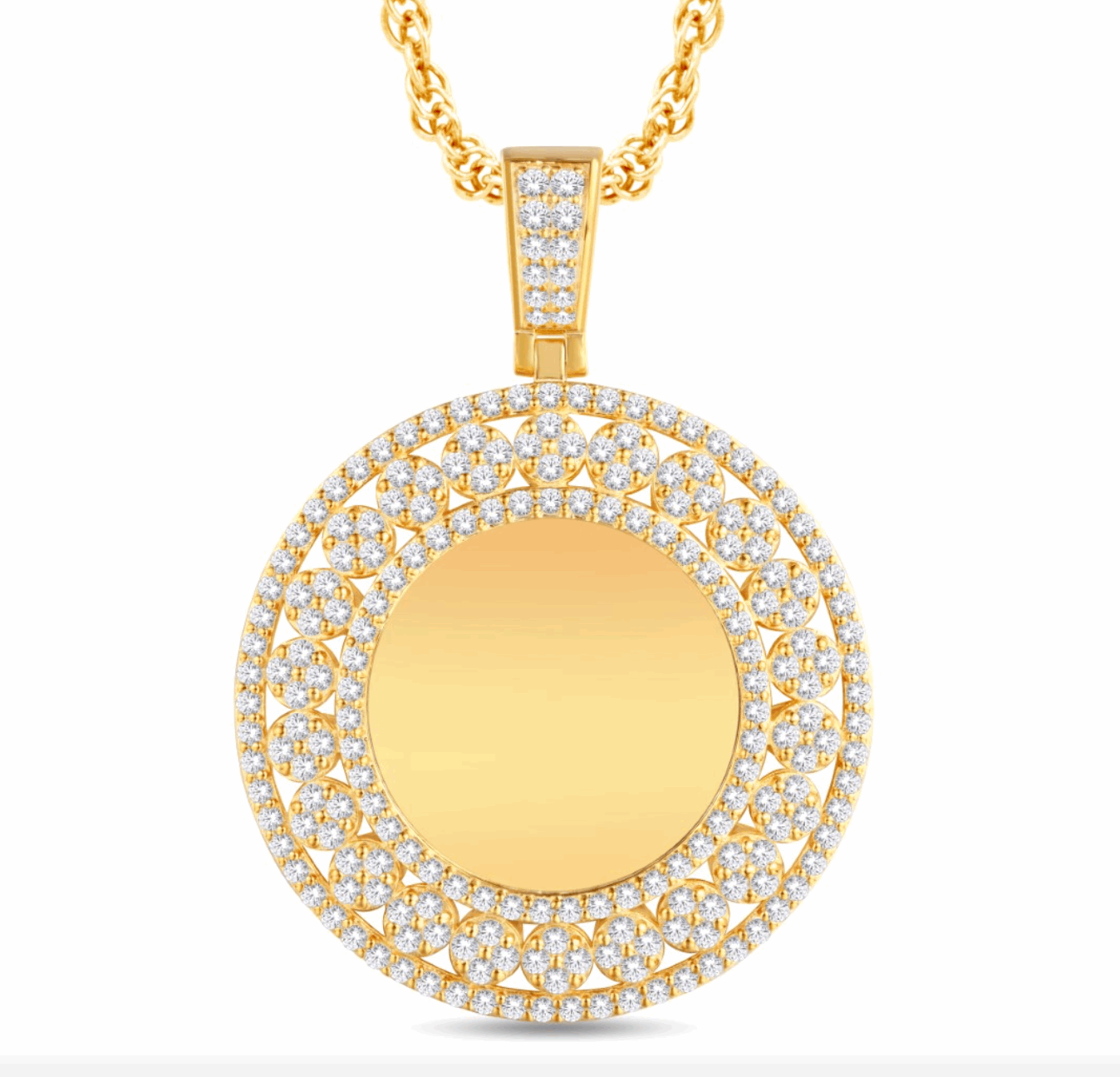 10K Gold Diamond Custom Memory Pendant 2.75CT