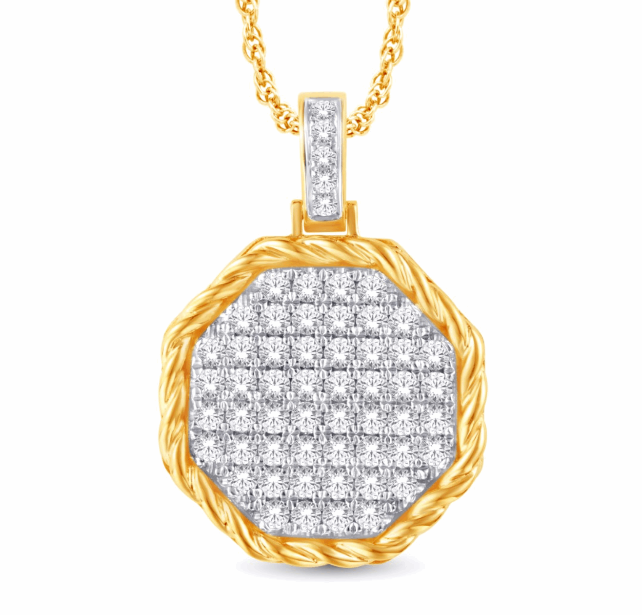 10K Gold Diamond Pendant 1.095CT