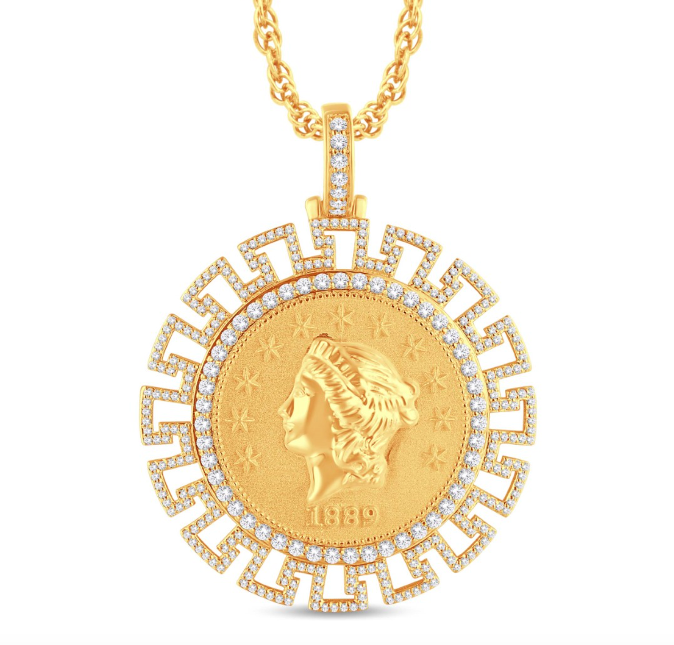 10K Gold Diamond Pendant 1.85CT