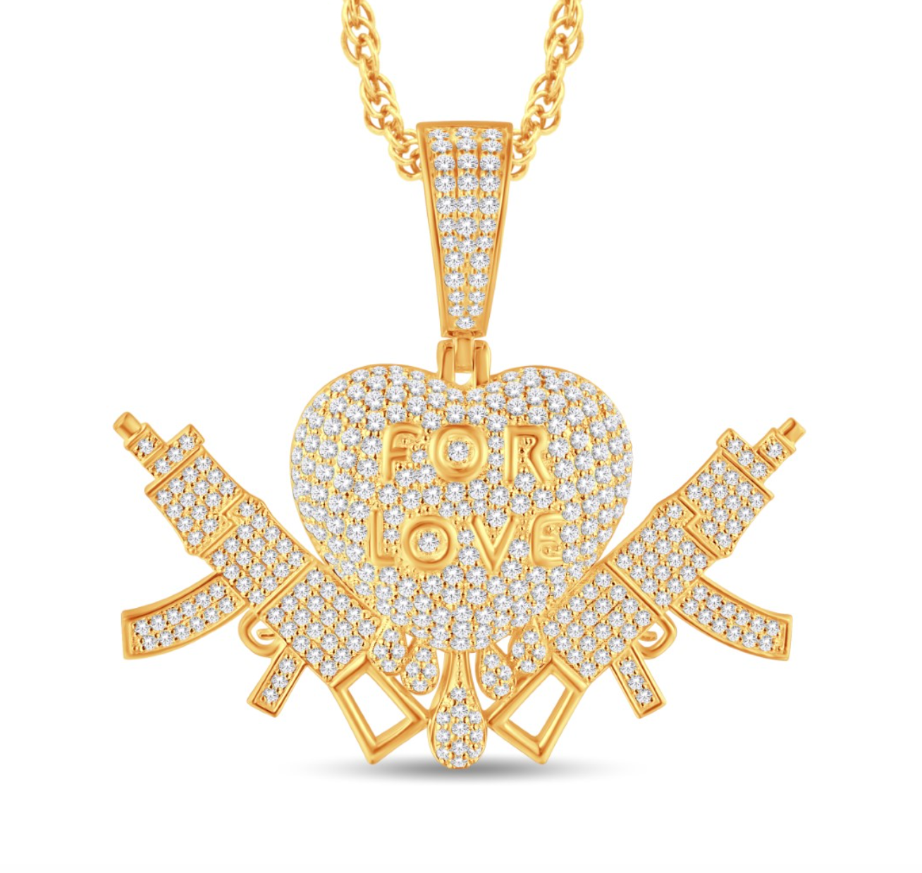 10K Gold Diamond Pendant 2.95CT