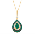 14K Gold Diamond Pendant with Chain 1.13CT