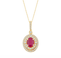 14K Gold Diamond Pendant with Chain 1.63CT