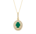 14K Gold Diamond Pendant with Chain 1.45CT