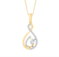 14K Gold Diamond Pendant with Chain 0.14CT