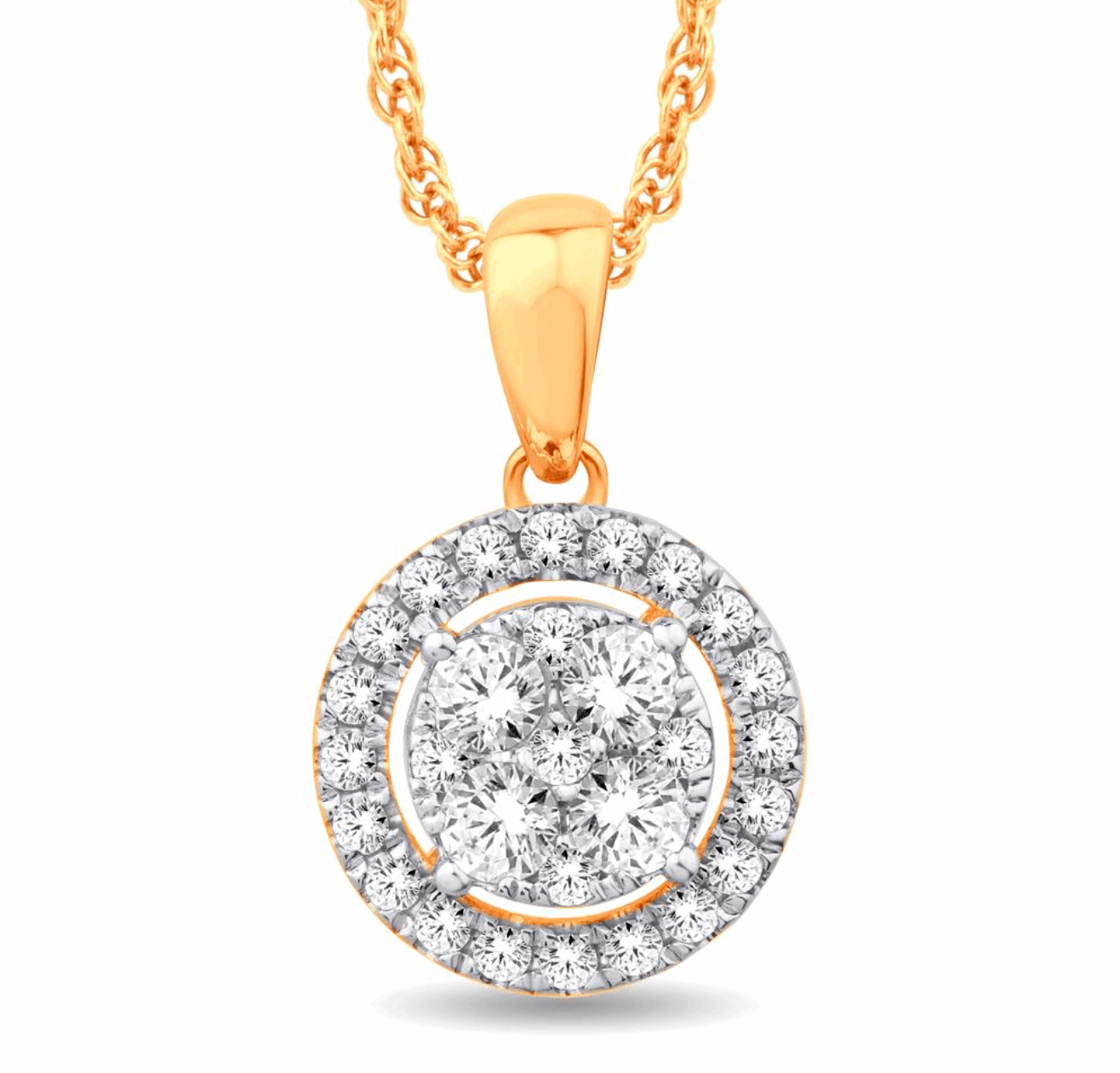 10K Gold Diamond Pendant 0.50CT
