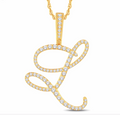 10K Gold Diamond Letter L Pendant 1.00CT