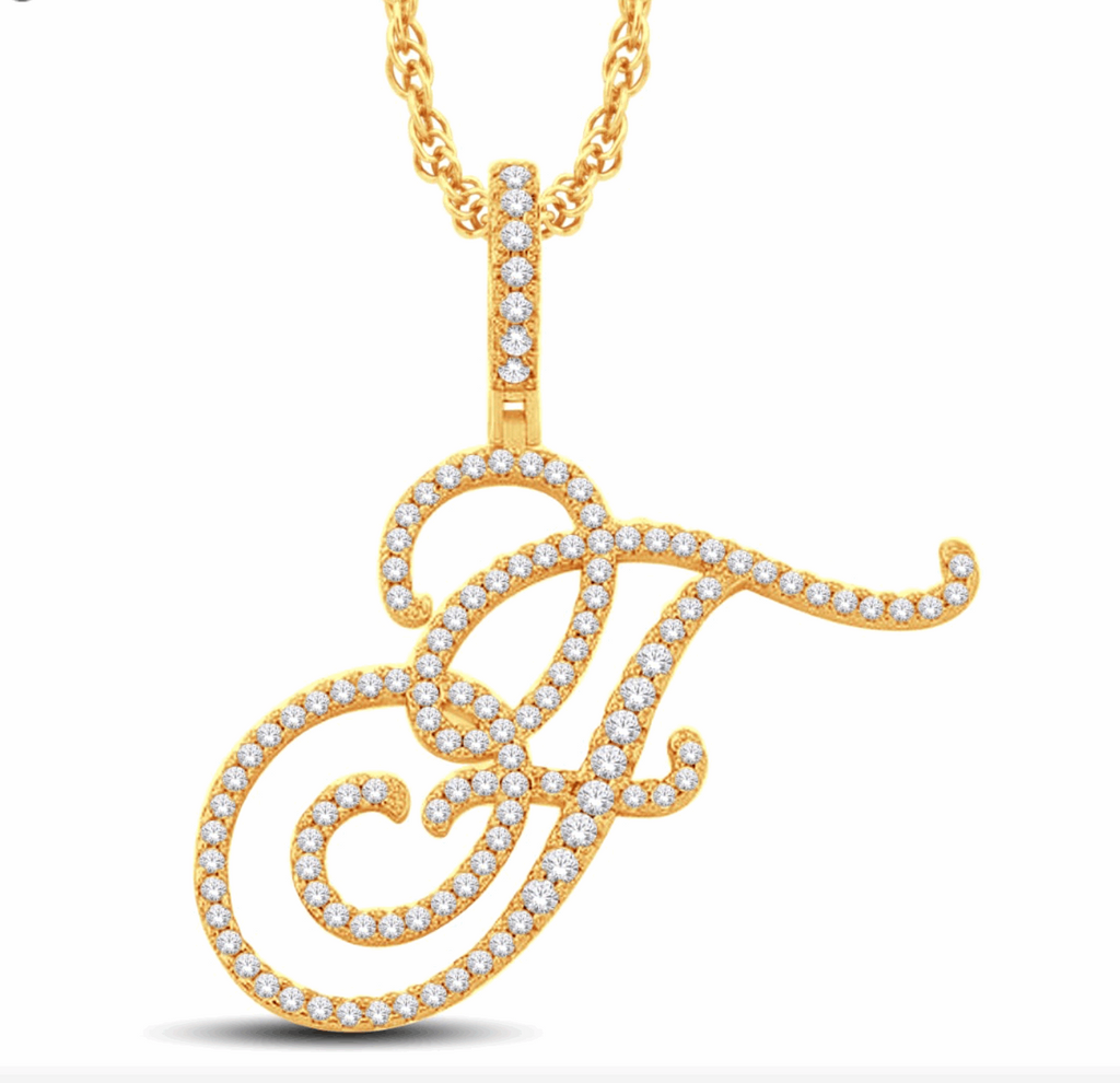 10K Gold Diamond Letter Pendant