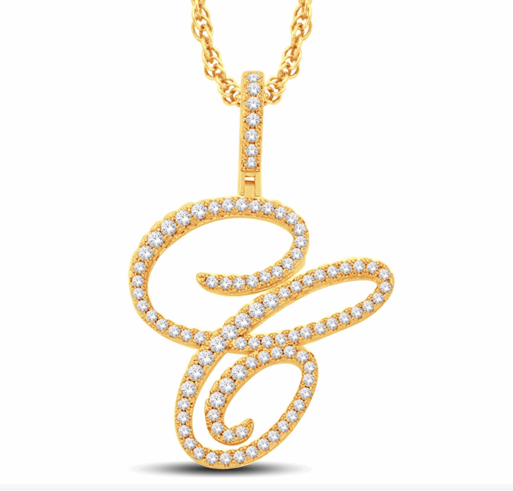 10K Gold Diamond Letter Pendant