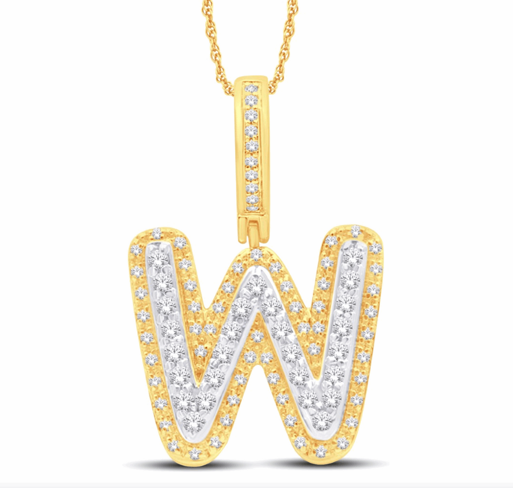 10K Gold Diamond Letter Pendant