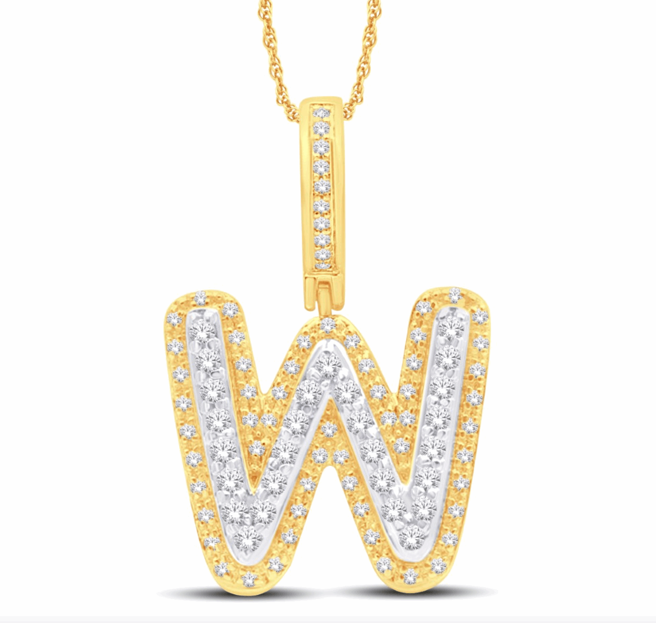 10K Gold Diamond Letter Pendant