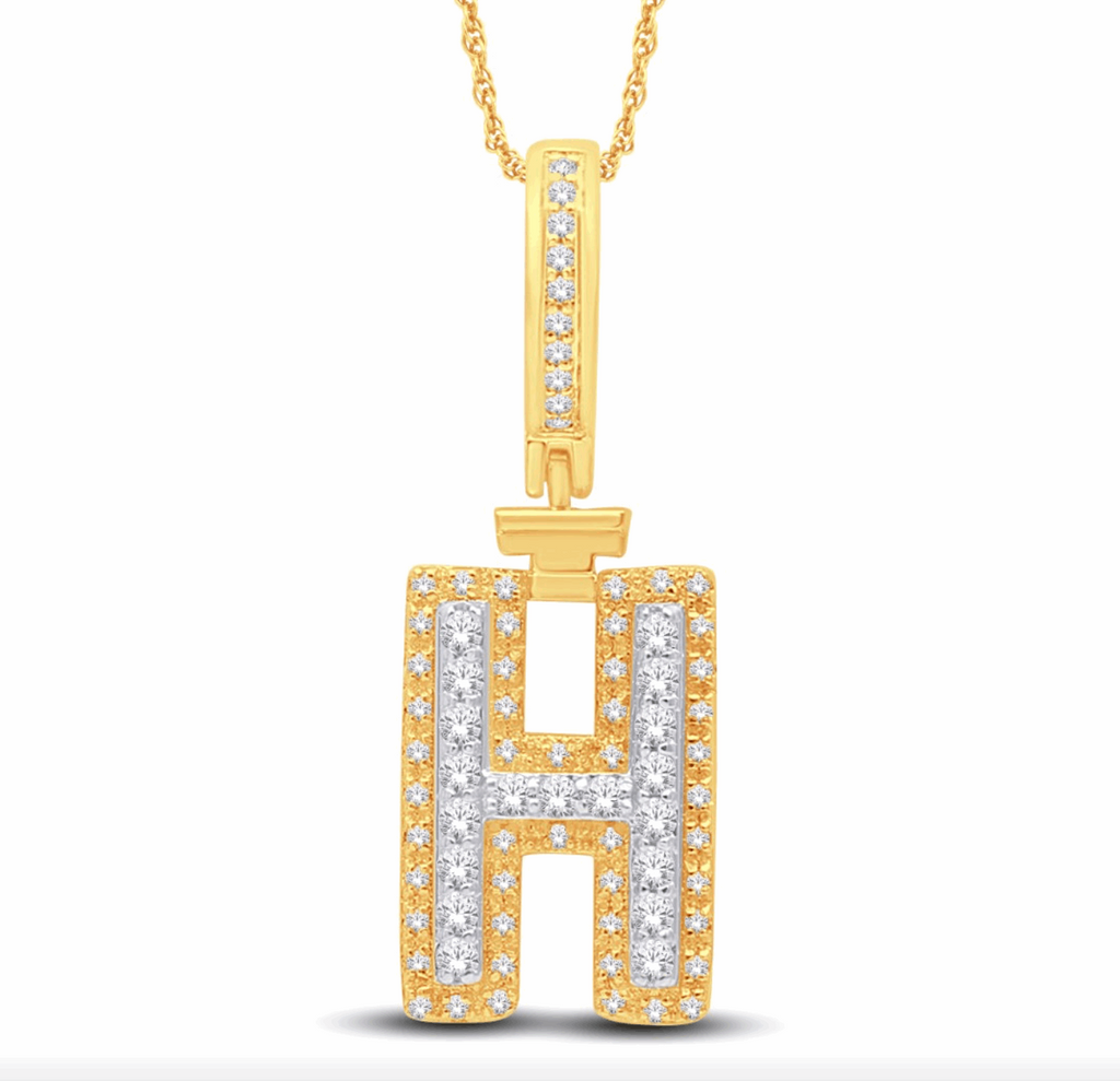 10K Gold Diamond Letter Pendant