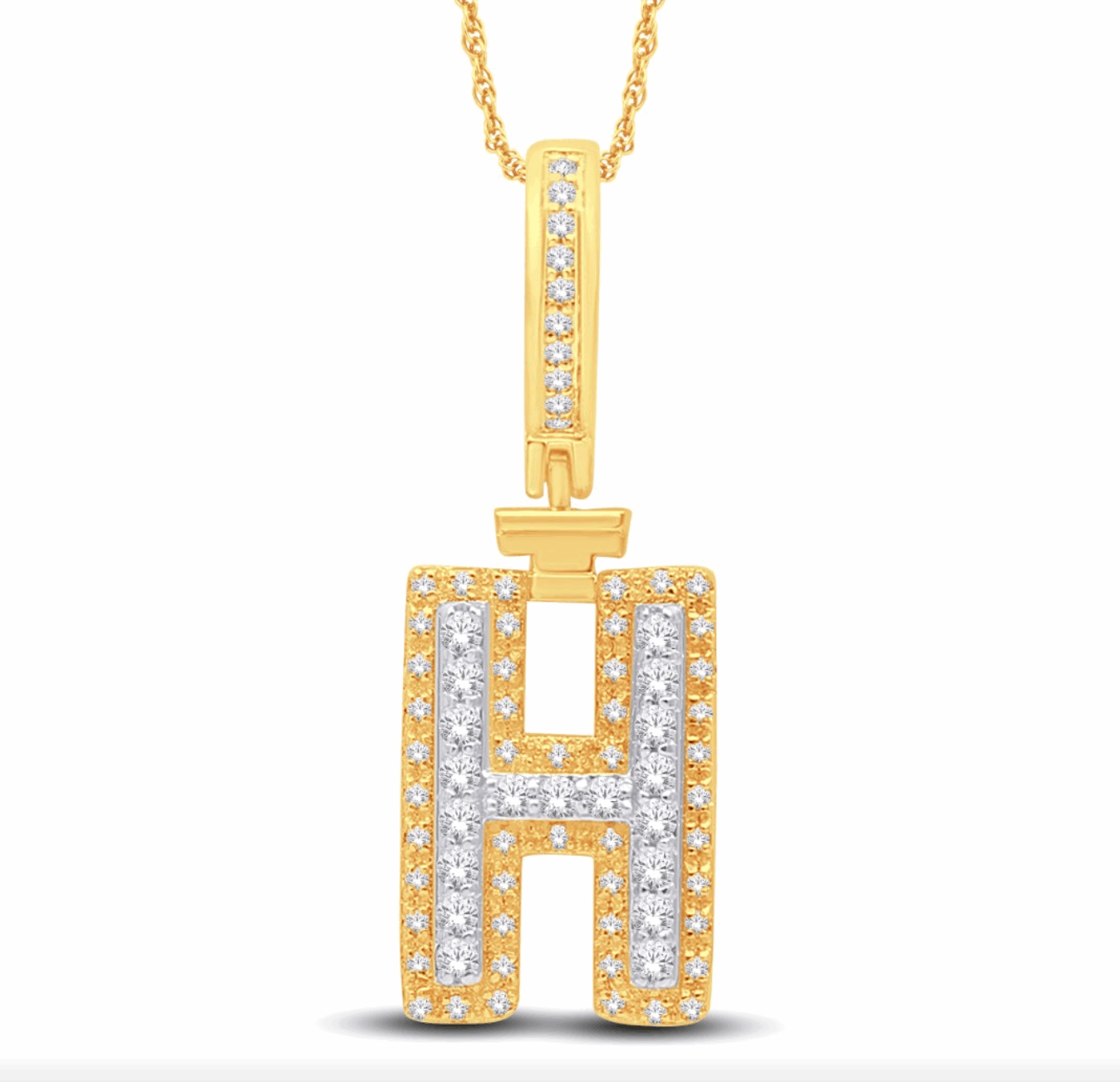 10K Gold Diamond Letter Pendant