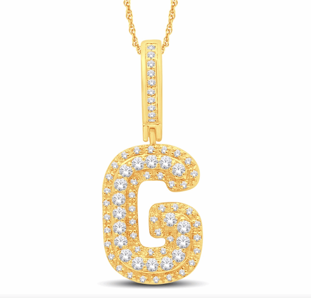 10K Gold Diamond Letter Pendant