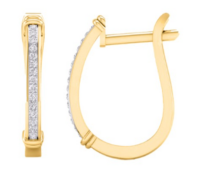 10K Yellow Gold Hoop Diamond Earring