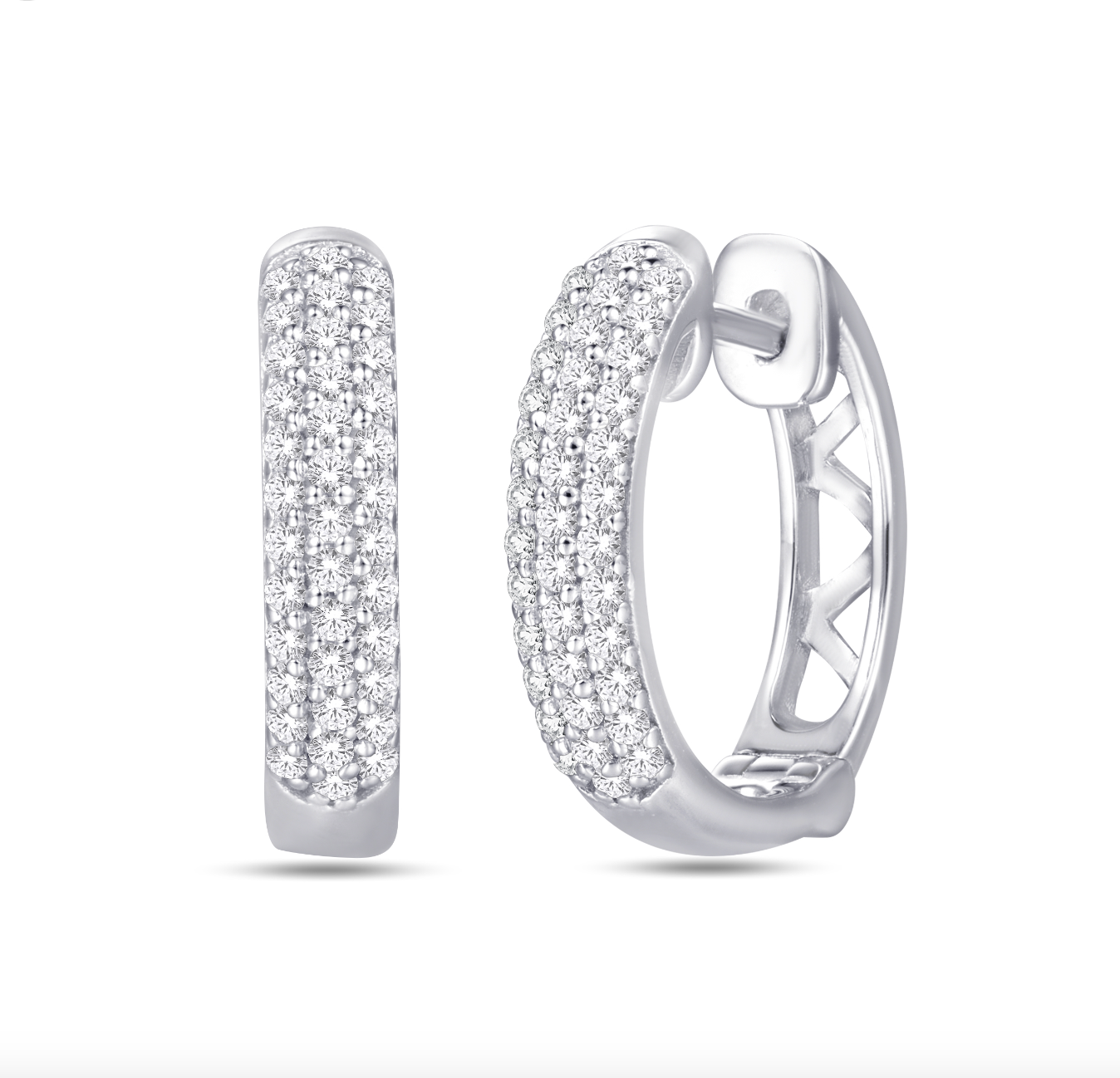 10K Yellow Gold Hoop Diamond Earring