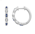 14K Gold Diamond Hoop Earring