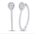 14K Gold Diamond Hoop Earring