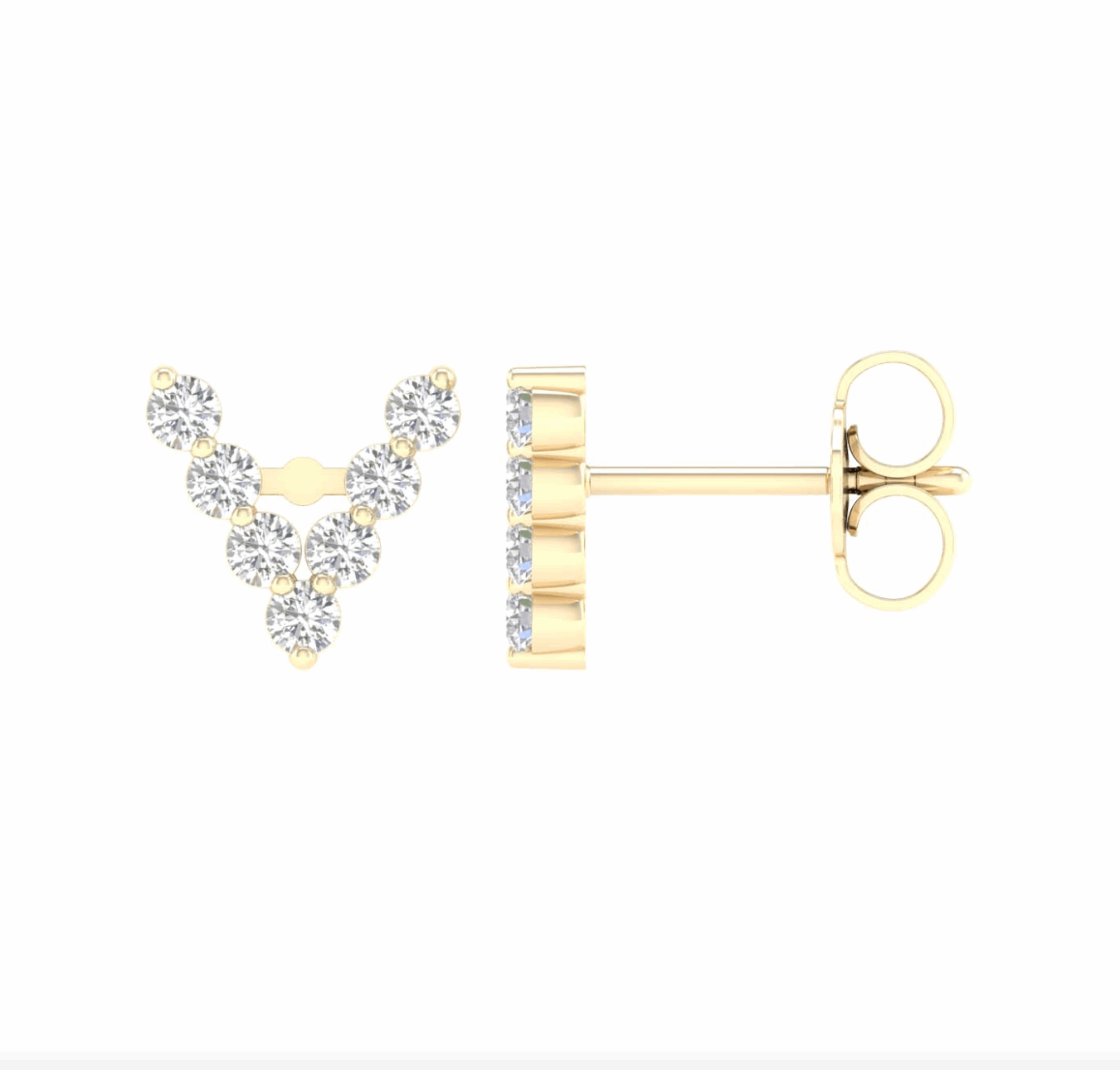 10K Gold Diamond Initial Earring