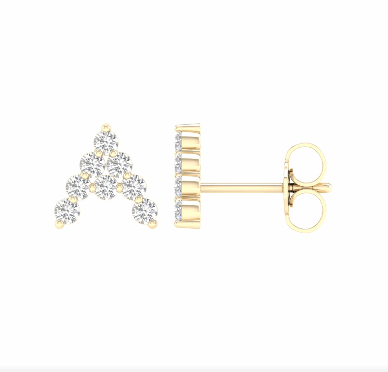 10K Gold Diamond Initial Earring